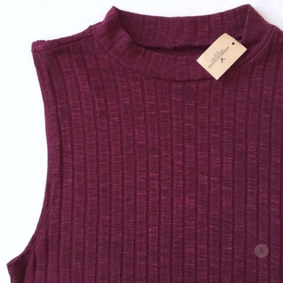 American Eagle burgundy large  sleeveless sweater - Picture 5 of 8